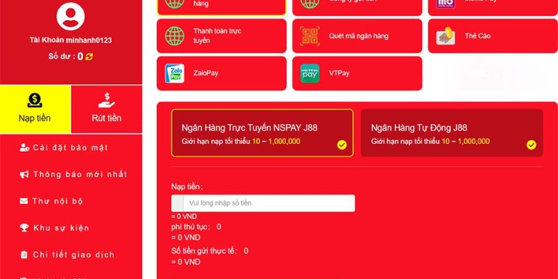 Quy Trình Nạp Tiền J88 Nhanh - Gọn - Dễ Dàng Nhất 2024 - Ảnh 2