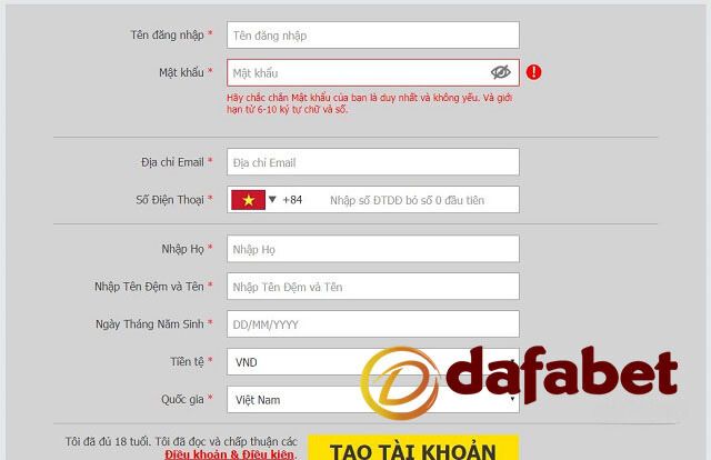 Tham gia chương trình Dafabet tặng 500k cho các Tân cược thủ. - Ảnh 2