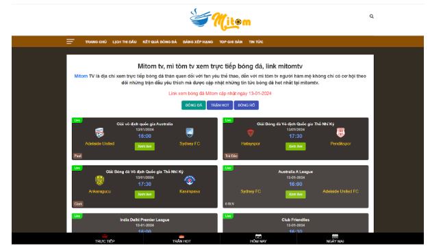 Trải nghiệm xem trực tiếp bóng đá miễn phí tại Mitom TV - Ảnh 1