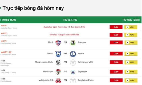 Cung cấp nhiều trận bóng trực tuyến trên colatv
