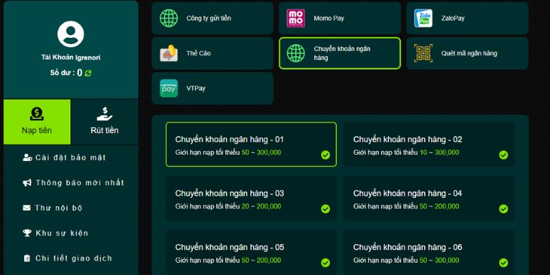 Tổng Hợp Tất Cả Các Hình Thức Nạp Tiền Phổ Biến Tại 69vn  - Ảnh 3