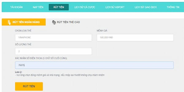 Hướng Dẫn Cách Rút Tiền Five88 Nhanh Chóng - Ảnh 2