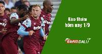 Kèo thơm hôm nay 1/9/2023